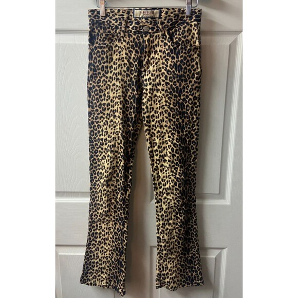Paris Blues Originals Cheetah Animal Print Flared Jeans Juniors 3 Stretch Y2K - Picture 1 of 8
